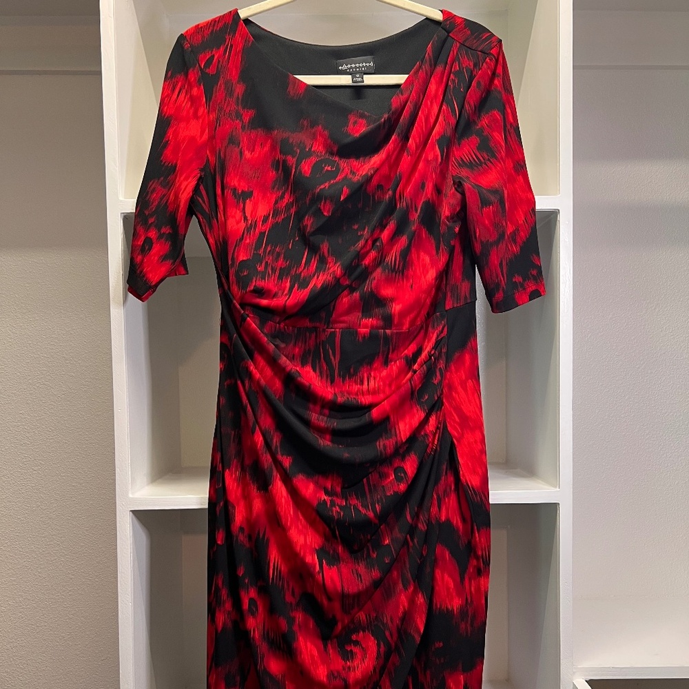 Black & Red  floral dress - Size 12